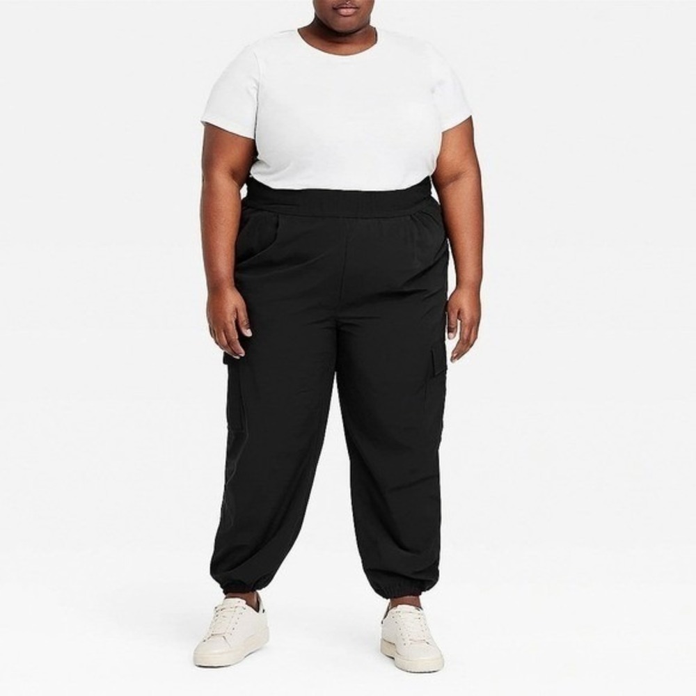 Women's JoyLab Cinch Hem Cargo‎ Pants Black Size XXL New With Tags